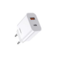Мережевий зарядний пристрій Remax Surie 2 порти USB + Type-C 20W PD+QC Білий (RP-U68)