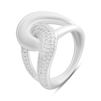 Серебряное кольцо CatalogSilver с фианитами, вес изделия 8 гр (2191896) 18 размер