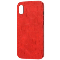 Шкіряний чохол Croco Leather для iPhone XS (Red) - купити в SmartEra.ua