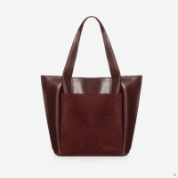 Натуральний замш. БОРДО - три відділення - якісна, фабрична сумка формату А4 (Луцьк, 729)