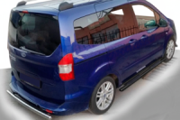 Боковые трубы Black (2 шт., нержавейка) для Ford Courier 2014-2023 гг