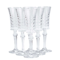 Набір бокалів для шампанського на високій ніжці під кришталь 6 штук по 145 мл, прозорий