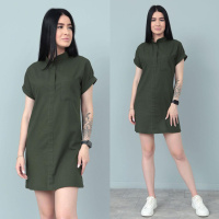 Жіноча лляна сукня літня «Avrora» оптом та по дропшипінгу | Норма 46-48, Хакі