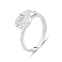 Серебряное кольцо CatalogSilver с фианитами, вес изделия 3,21 гр (2144465) 17.5 размер