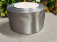 Атласная лента/ 5 см/ 23 метра/ светло серый