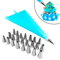 Набор кондитерских насадок 24шт для крема, мешок, переходник