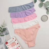 Жіночі бавовняні трусики в рубчик M, L, XL 5 шт. XL