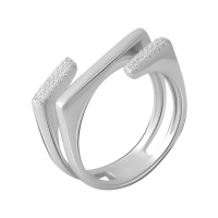 Серебряное кольцо CatalogSilver с фианитами, вес изделия 5,26 гр (2066514) 16.5 размер