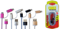 Кабель USB 2 в 1 microUSB/IPHONE REDDAX RDX-327 круглий