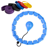 Комплект обруч для талии Hoola Hoop Massager Синий и набор резинок для фитнеса 110см (5шт./уп.) (ST)