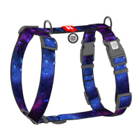 Шлея для собак анатомічна H-подібна WAUDOG Nylon з QR-паспортом, малюнок «NASA21», пластиковий фастекс, XL, Ш 35 мм, A 60-100 см, B 70-100 см