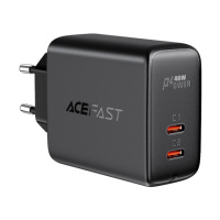 Сетевое зарядное устройство Acefast A9 2 Type-C QC PD 40W черное