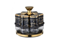 Органайзер для спецій (BSJ2509-1) (6 банок) BLACK-GOLD