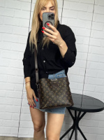 Три відділення. Коричневі літери - шикарна та зручна сумка з двома знімними ременями в комплекті (0267)