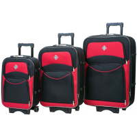 Набір дорожніх валіз Bonro 3 штуки чорно-червоний