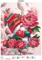 Гномик з півоніями