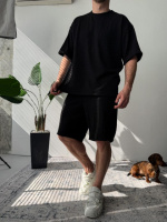 Комплект футболка/шорти чорний | 42-043