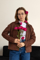 Замшевий бомбер Lava,коричневий