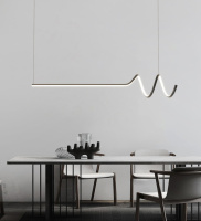 Люстра светодиодная подвесная LED светильник для квартиры на потолок лэд 27253 Черный 30-140х20х120 см.