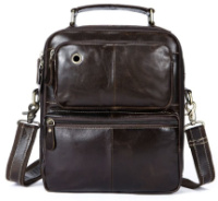 Сумка мужская гладкая Vintage 14748 Коричневая