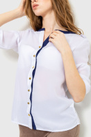 Блуза класична, колір біло-синій, 230R111