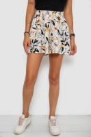 Шорти жіночі з принтом, колір молочний, 102R5256-7