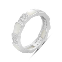 Серебряное кольцо CatalogSilver с натуральным перламутром, вес изделия 2,87 гр (2186168) 18.5 размер