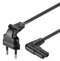 Кабель питания 0.5m, 0.5mm, PC-184/2 CEE7/16-C7 2 pin (для бытовой техники), Black, 90° OEM Q50/300 МЕДЬ!!!