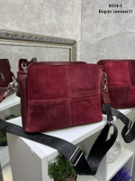 Натуральна замша. Три окремих відділення - бордо - стильна та елегантна сумочка (0554-1)