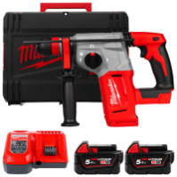 Перфоратор акумуляторний SDS-PLUS MILWAUKEE, M18 BLHX-502X, 2,3 Дж (зарядний пристрій M12-18 FC, 2 акумулятори М18 В5 5Аг, патро