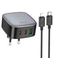 Мережевий Зарядний Пристрій Hoco CS33A 1USB/2USB-C PD/QC 30W+Type-C to Lightning