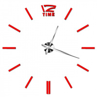 3D настенные часы, бескаркасные часы, часы наклейка 90-120см Красный