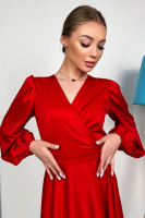 Коктейльна Сукня Атлас Шовк 22084 Червона