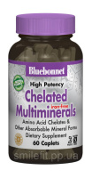 Хелатні Мультімінерали без Заліза, Albion, Bluebonnet Nutrition, 60 капсул