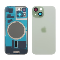 Заднее стекло корпуса для Apple iPhone 15 Green (зелёное) с рамкой и стеклом камеры