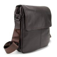 Шкіряний месенджер з клапаном на два відділи 73508C