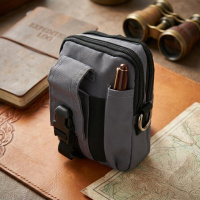 Текстильна поясна сумка для міста поїздок та щоденного використання Vintage 20646 Сіра