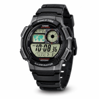 Чоловічий годинник Casio AE-1000W-1B спортивний з електронним циферблатом та водонепроникністю 10 ATM