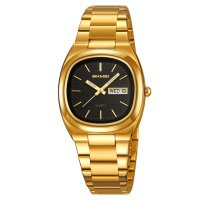 Чоловічий годинник Skmei 2420GDBK Gold-Black з металевим браслетом та календарем