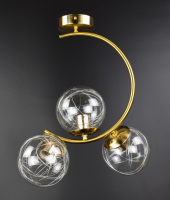 Люстра потолочная на 3 лампочки 25964 Латунь 45х24х40 см.