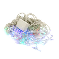 Гирлянда 400LED Водопад (Red/Green/Blue/Yellow), 8 режимов, 3*2метра, прозрачная изоляция, BOX