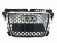 Решетка радиатора Audi A3 2008-2012 год Черная с хромом (в стиле RS)