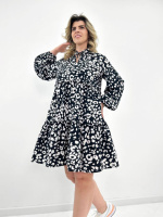 Легка жіноча сукня оверсайз «Lichi» оптом | Батал | Розпродаж моделі Чорний, 50-52