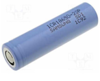 Аккумулятор 18650 Li-Ion Samsung ICR18650-22P, 2200mAh, 10A, 4.2/3.62/2.75V, Blue, 2 шт в упаковке, цена за 1 шт