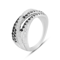 Серебряное кольцо CatalogSilver с фианитами, вес изделия 6,27 гр (2152613) 18 размер