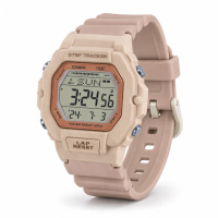 Жіночий годинник Casio LWS-2200H-4A спортивний рожевий з крокоміром та водозахистом 10 ATM