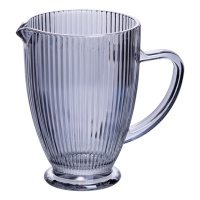 Кувшин для компота 1.2 (л) лимонада, мохито, сангрии прозрачный ребристый фигурный стеклянный 18.2 (см) Серый HP-19-7118G