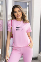 Спортивний костюм з футболкою «Cover» | Норма і батал Рожевий, 42-44