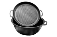 Казан чугунный Мy-dishes 400мм x 18л татарский (14.4кг) с крышкой-сковородою гриль (V18CPGr)