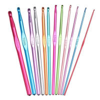 Набор алюминиевых крючков для вязания 12 шт (2-8мм)